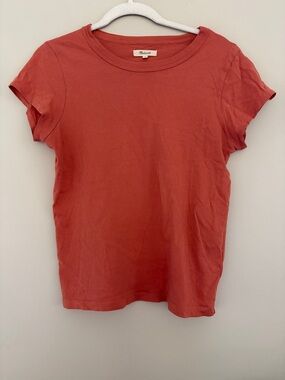 Madewell Short Sleeve Orange Crewneck Tee Small